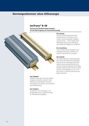 Normsignaltrenner ohne Hilfsenergie IsoTrans® B 48