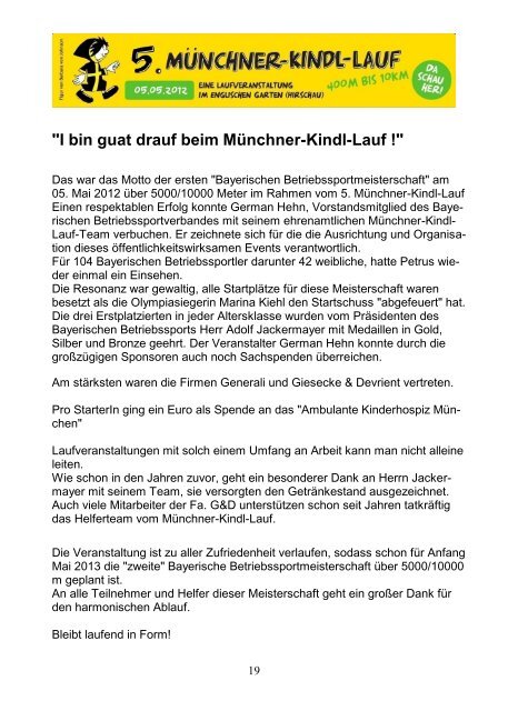 Sport Report 2 / 2012 - Betriebssport in Bayern