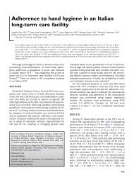 Adherence to hand hygiene in an Italian long-term care facility - CCIH