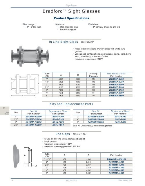 Dixon Sanitary 2010 Catalog