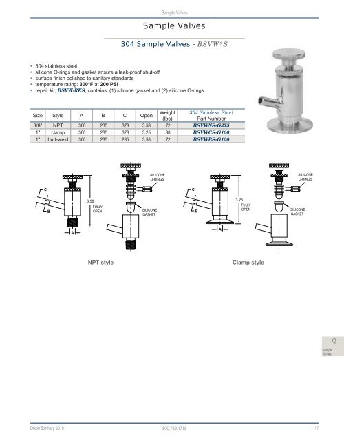 Dixon Sanitary 2010 Catalog