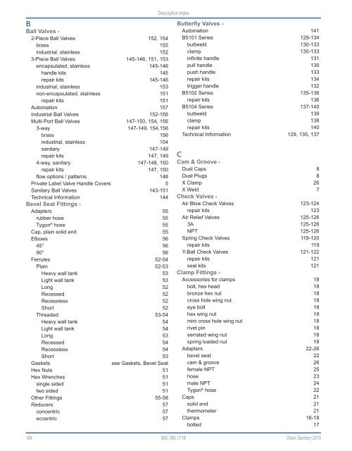 Dixon Sanitary 2010 Catalog