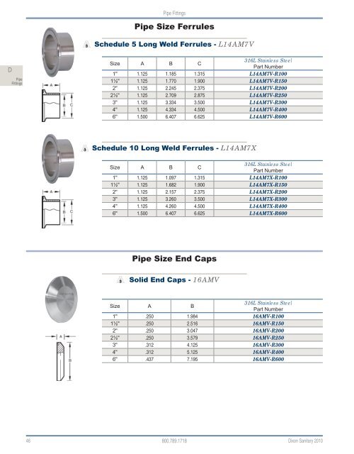 Dixon Sanitary 2010 Catalog