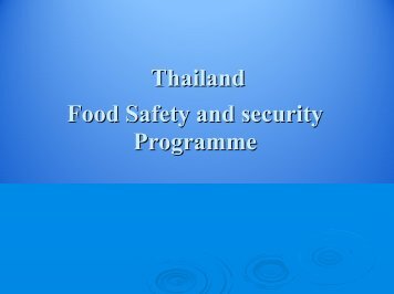Thailand Food Safety and security Programme