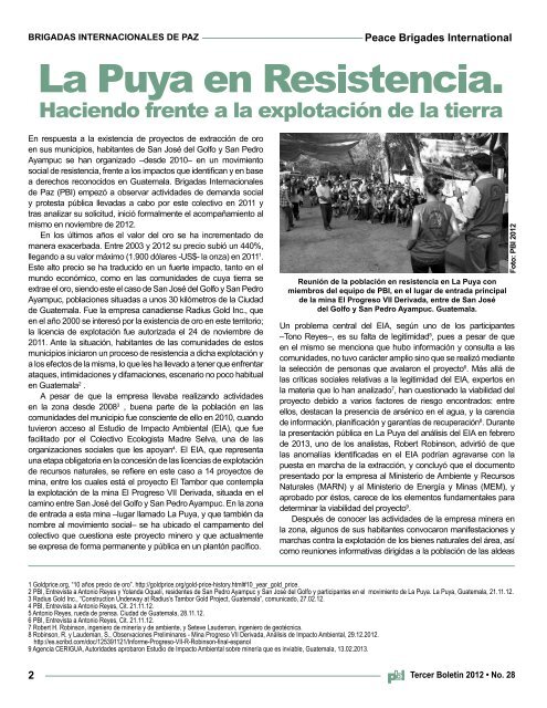 Tercer BoletÃ­n 2012 (pdf 831 KB) - PBI Guatemala