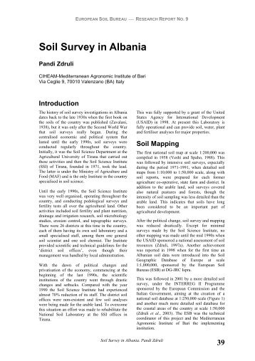 SOIL SURVEY IN ALBANIA - European Soil Portal