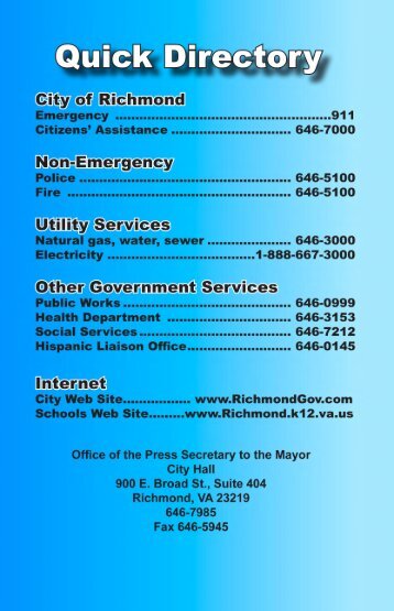 Citizen's Guide to City Services - City of Richmond