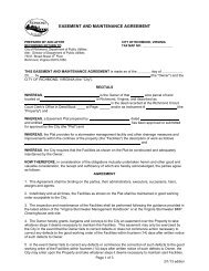 Easement and Maintenance Agreement - City of Richmond