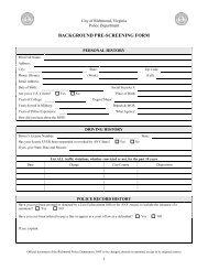 BACKGROUND PRE-SCREENING FORM