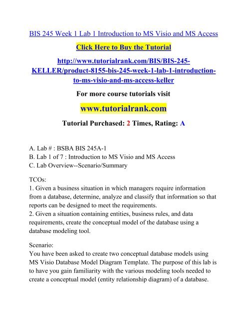 BIS 245 Week 1 Lab 1 Introduction to MS Visio and MS Access.pdf