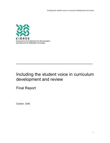 Including the student voice in curriculum development and review