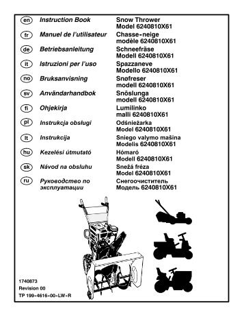 Instrukcja obsługi Odśnieżarka Model - Technik.sk