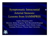 Symptomatic Intracranial Arterial Stenosis Lessons from SAMMPRIS