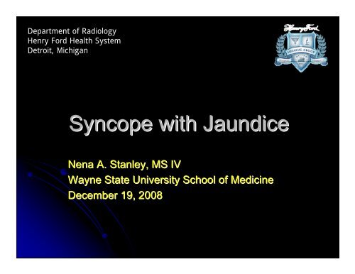 Syncope With Jaundice