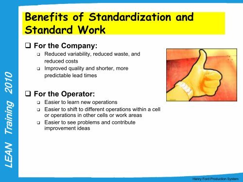 STANDARDIZATION OF TASKS - Henry Ford Health System