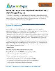 Global Data Acquisition (DAQ) Hardware Industry 2015 Market - Global Industry analysis, Growth and Forecast,- Acute Market Reports