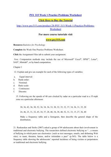 week3 worksheet psy 315 Read this essay on psy/345 week one worksheet come browse our large digital warehouse of free sample essays get the knowledge you need in order to . week3 worksheet psy 315 Read this essay on psy/345 week one worksheet come browse our large digital warehouse of free sample essays get the knowledge you need in order to .