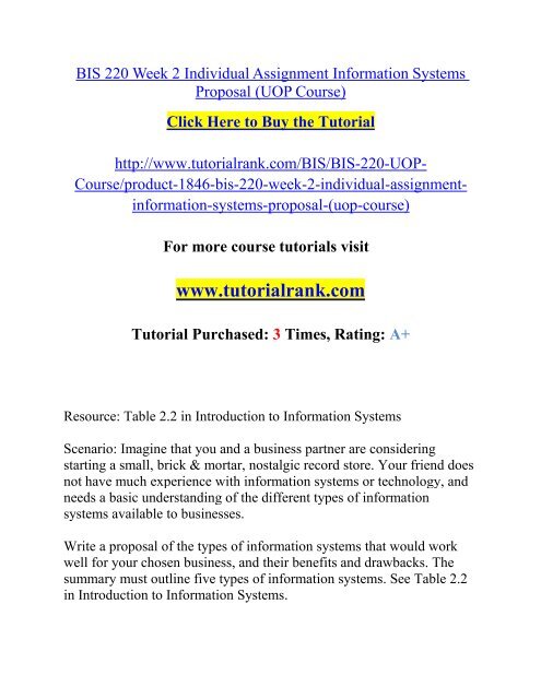 information system project proposal sample major types of information systems