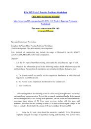 PSY 315 Week 3 Practice Problems Worksheet