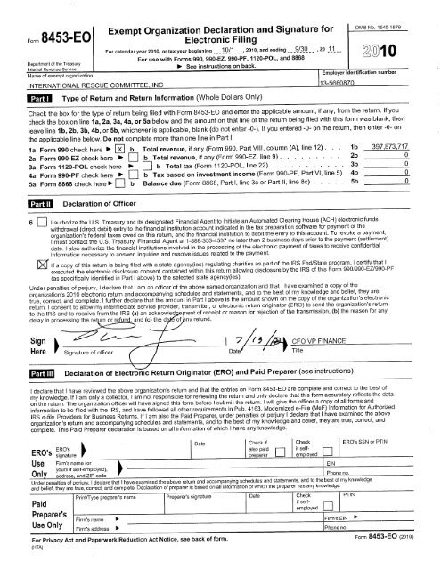 current Form 990 - International Rescue Committee