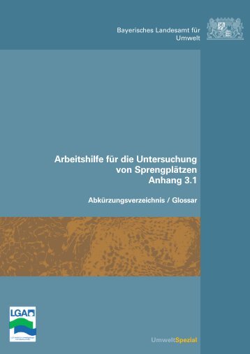 Arbeitshilfe für die Untersuchung von Sprengplätzen, Anhang 3.1