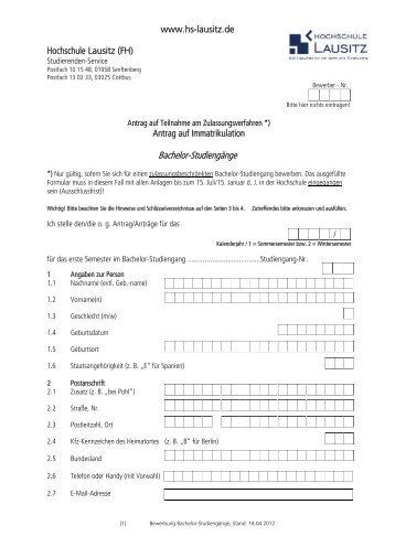 Bachelor-Studiengänge - Hochschule Lausitz