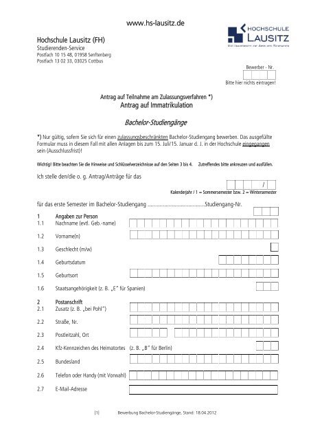 Bachelor-Studiengänge - Hochschule Lausitz