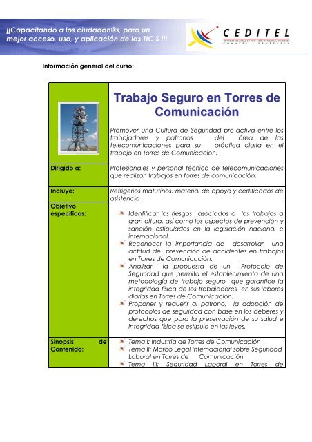 Trabajo Seguro en Torres de Comunicación