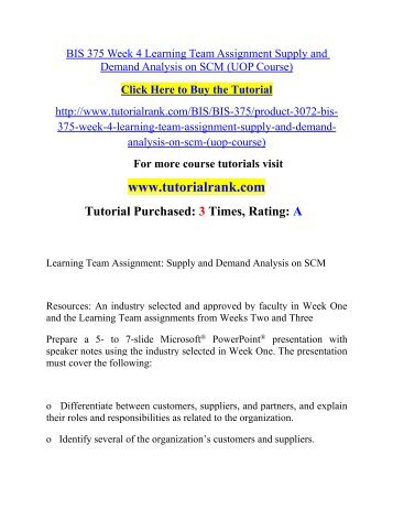 BIS 375 Week 4 Learning Team Assignment Supply and Demand Analysis on SCM (UOP Course).pdf