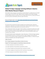 Global Foreign Language Learning Software Industry 2015 Market Size, Trends and Forecasts,: Acute Market Reports