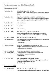 Forschungsseminar zur Oberflächenphysik - AG Elektronische ...