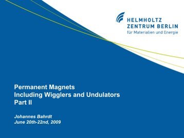 Permanent Magnets - CERN Accelerator School