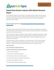 Global Shunt Reactor Industry 2015 Market, – Industry Survey, Market Size, Competitive Trends: Acute Market Reports