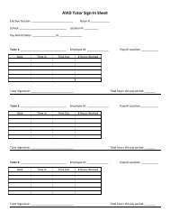 AVID Tutor Sign‐In Sheet