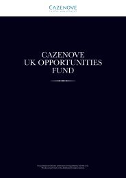 CAZENOVE UK OPPORTUNITIES FUND