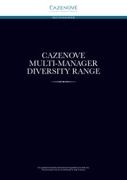 CAZENOVE MULTI-MANAGER DIVERSITY RANGE