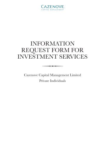 Information Request Form for Investment Services