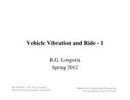 Vehicle Vibration and Ride - Department of Mechanical Engineering ...