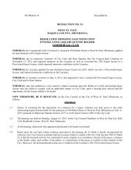 On Motion of Seconded by RESOLUTION NO. 13- WEST ST. PAUL ...