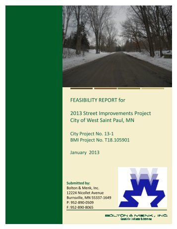 FEASIBILITY REPORT for 2013 Street Improvements ... - West St. Paul