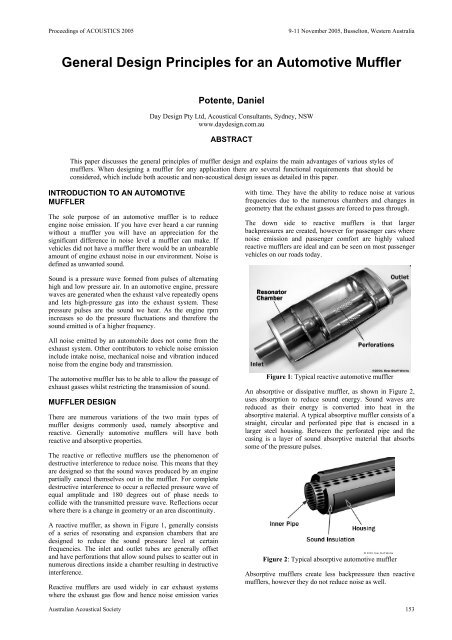 General Design Principles for an Automotive Muffler