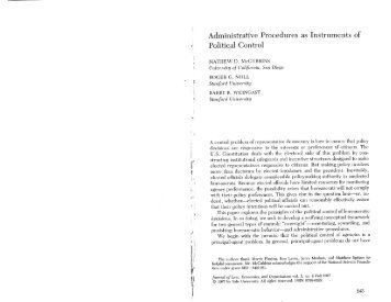 Administrative Procedures as Instruments of Political Control