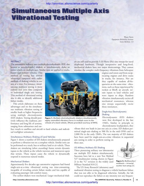 Simultaneous Multiple Axis Vibrational Testing