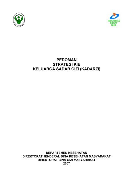 Pedoman Strategi Kie Keluarga Sadar Gizi Kadarzi