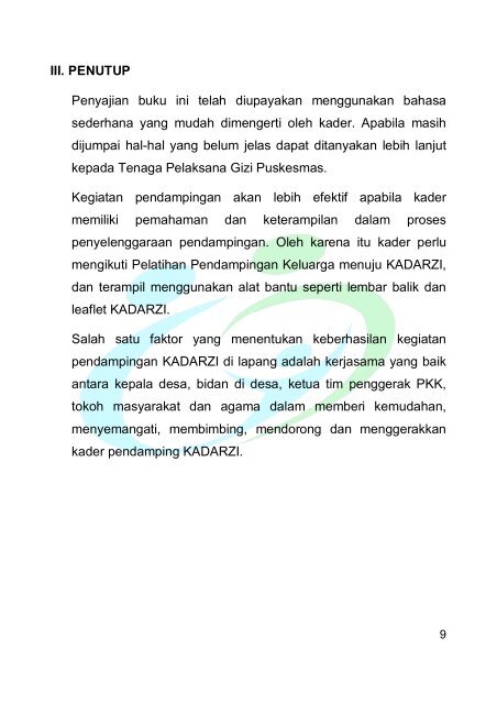 I. PENDAHULUAN 1. Apa itu Keluarga Sadar Gizi (KADARZI ...