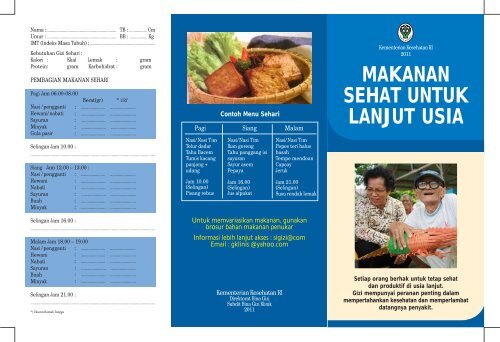 MAKANAN SEHAT UNTUK LANJUT USIA