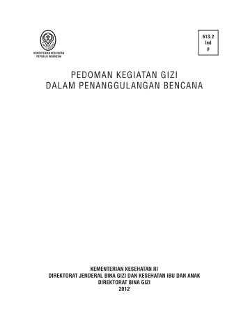 Buku Pedoman Gizi dalam Penanggulangan Bencana