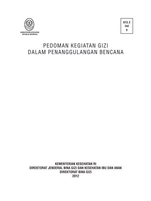 Buku Pedoman Gizi dalam Penanggulangan Bencana