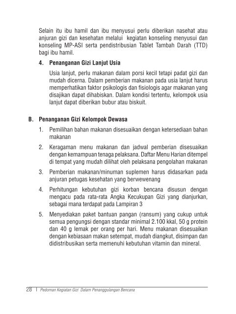 Buku Pedoman Gizi dalam Penanggulangan Bencana