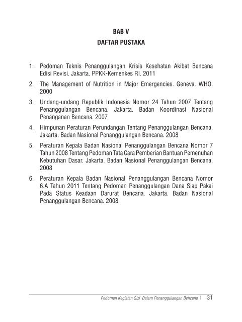 Buku Pedoman Gizi dalam Penanggulangan Bencana